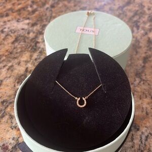 Tous gold Horseshoe necklace with mini diamonds